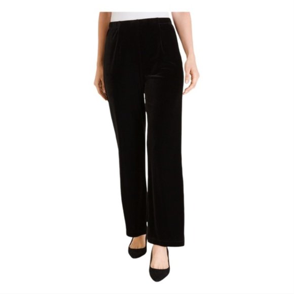 Chico's Pants & Jumpsuits Nwt Chicos Black Velvet Straight Leg